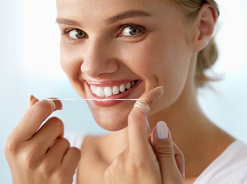 Daily flossing as part of oral care